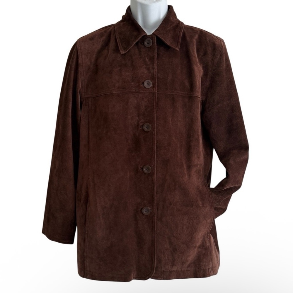 Vintage St. John’s Bay chestnut Suede button up shirt.